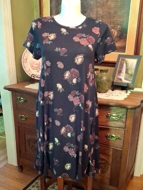 LuLaRoe Navy Floral Midi Dress
